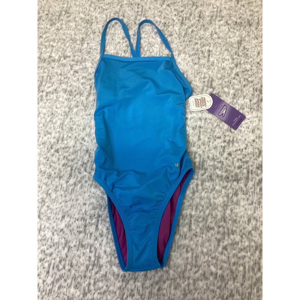 Speedo Vibe Collection One Piece Swimsuit Picton Blue US 28 NWT